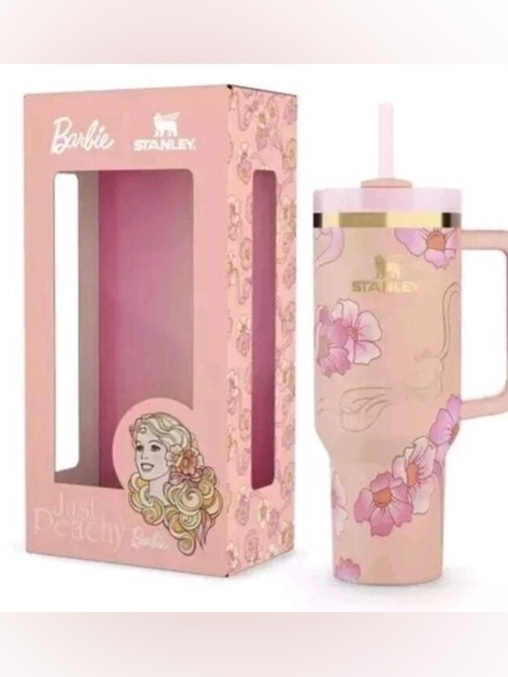 Stanley x Barbie Stanley just peachy 80’s 🍑Quencher 40oz nwt rare
